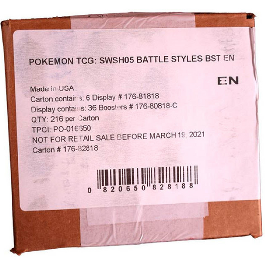 POKEMON SWORD & SHIELD BATTLE STYLES BOOSTER 6 BOX (CASE)