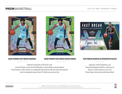 2019-20 Panini Prizm Basketball Fast Break (Box)