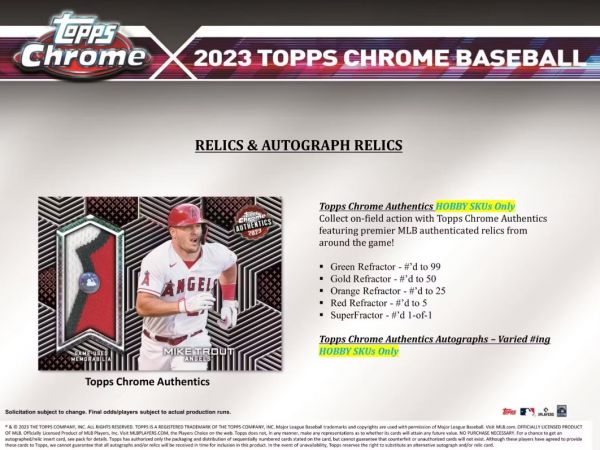 2023 Topps Chrome Baseball Mega (Box)