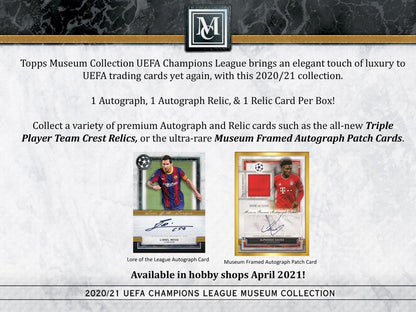 2020-21 Topps UEFA Champions League Museum Collection Soccer Hobby 12 Box (Case)