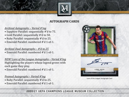 2020-21 Topps UEFA Champions League Museum Collection Soccer Hobby 12 Box (Case)