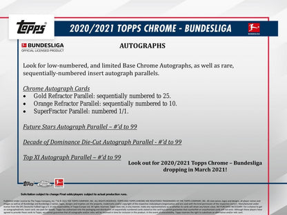 2020-21 Topps Chrome Bundesliga Soccer Hobby (Box)