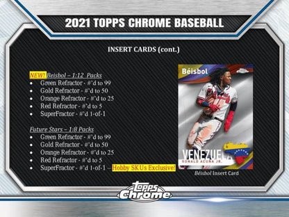 2021 Topps Chrome Baseball Hobby 12 Box (Case)