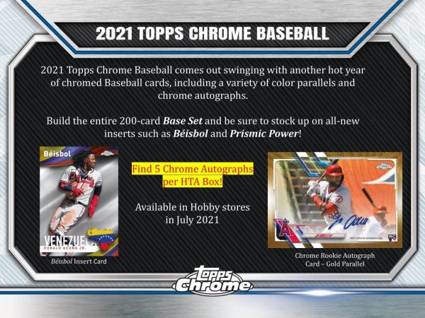 2021 Topps Chrome Baseball Jumbo 8 Box (Case)