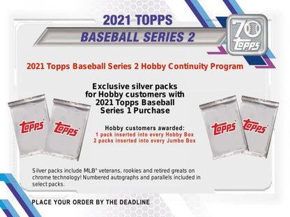 2021 Topps Series 2 Baseball Jumbo 6 Box (Case)