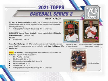 2021 Topps Series 2 Baseball Jumbo 6 Box (Case)