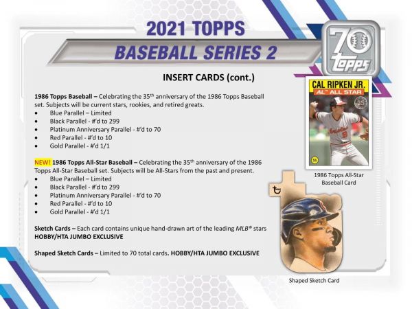 2021 Topps Series 2 Baseball Jumbo 6 Box (Case)