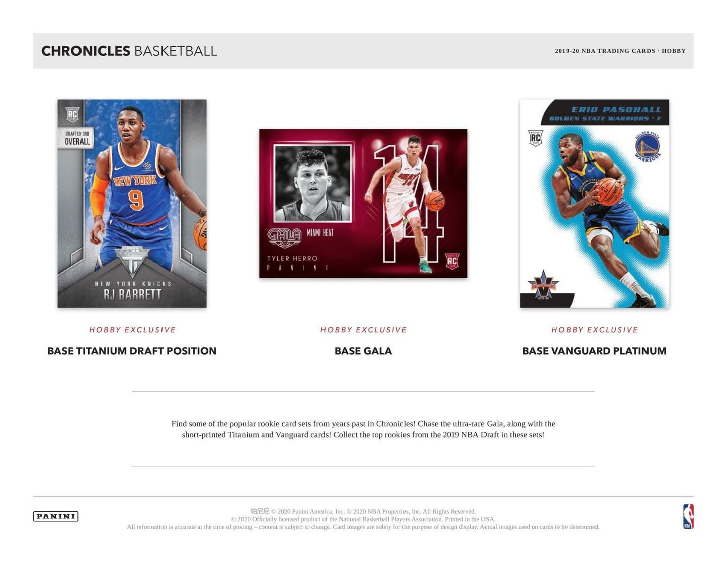 2019-20 Panini Chronicles Basketball Hobby 12 Box (Case)